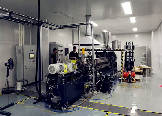चीन उच्च टोक़ डबल स्क्रू एक्सट्रूडर मशीन, मास्टरबैच विनिर्माण मशीन आपूर्तिकर्ता